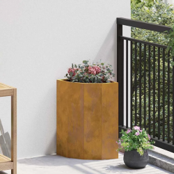 vidaXL Stūra stādītājs Rūsa 30 x 30 x 50 cm Novecināts tērauds