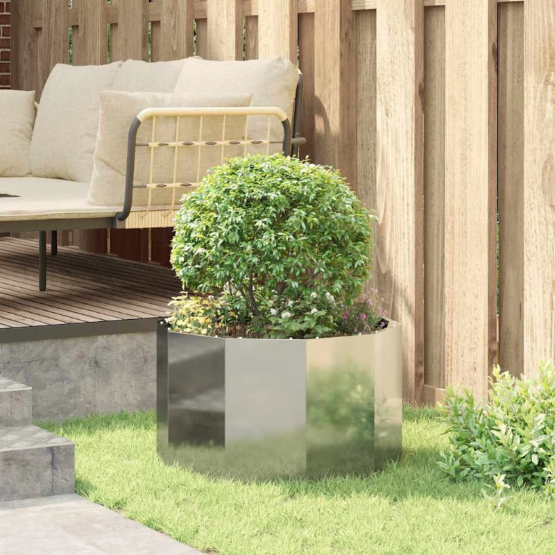 vidaXL Puķu kaste Sudraba 60 x 60 x 35 cm Cinkots tērauds