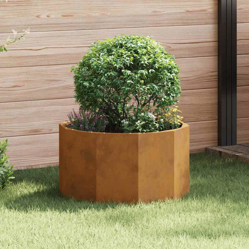 vidaXL Puķu kaste Rūsa 60 x 60 x 35 cm Novecināts tērauds