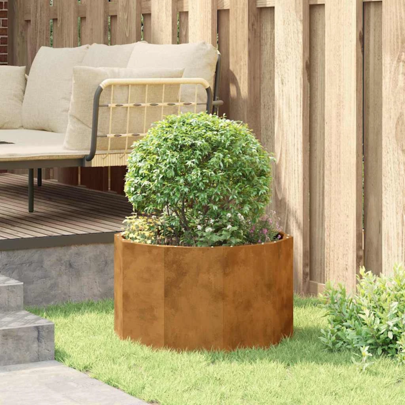 vidaXL Puķu kaste Rūsa 60 x 60 x 35 cm Novecināts tērauds