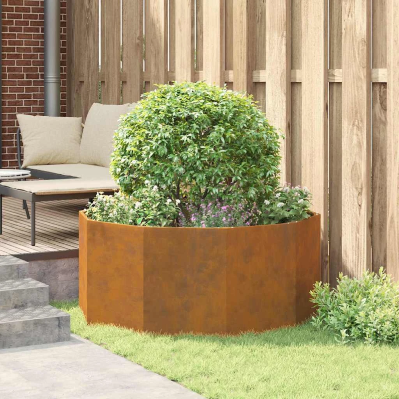 vidaXL Puķu kaste Rūsa 120 x 120 x 50 cm Novecināts tērauds