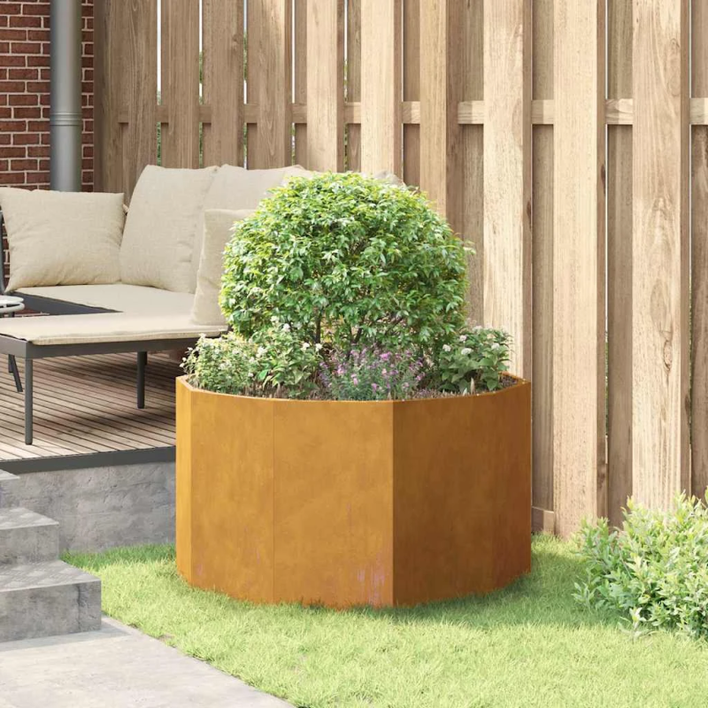 vidaXL Puķu kaste Rūsa 90 x 90 x 50 cm Novecināts tērauds