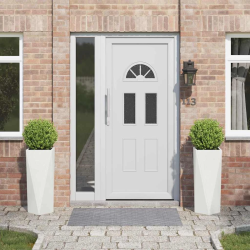 vidaXL Puķu kaste 2 pcs Balts 30 x 30 x 75 cm Tērauds