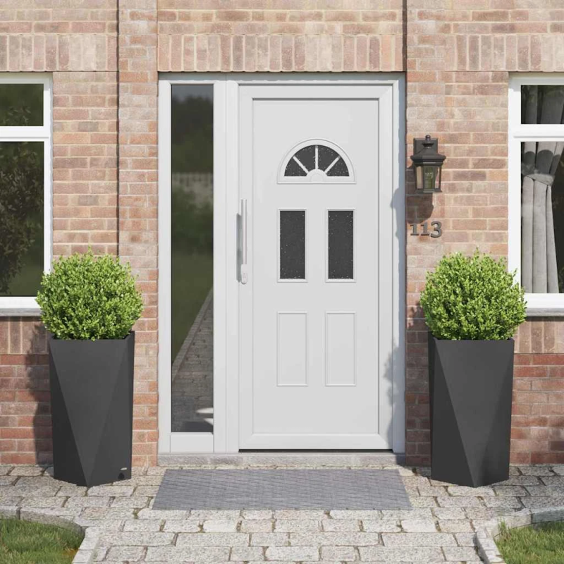 vidaXL Puķu kaste 2 pcs Melna 40 x 40 x 75 cm Tērauds