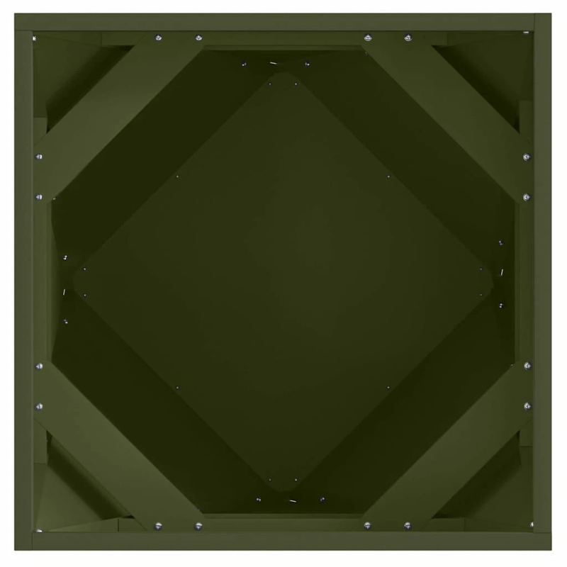 vidaXL Puķu kaste 2 pcs Olīvu zaļš 50 x 50 x 50 cm Tērauds