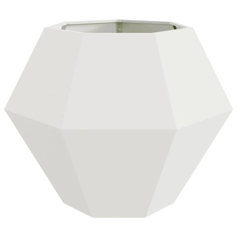 vidaXL Puķu kaste 2 pcs Balts 100 x 100 x 80 cm Tērauds