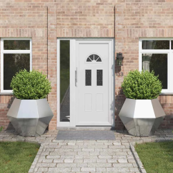 vidaXL Puķu kaste 2 pcs Sudraba 100 x 100 x 80 cm Nerūsējošs tērauds