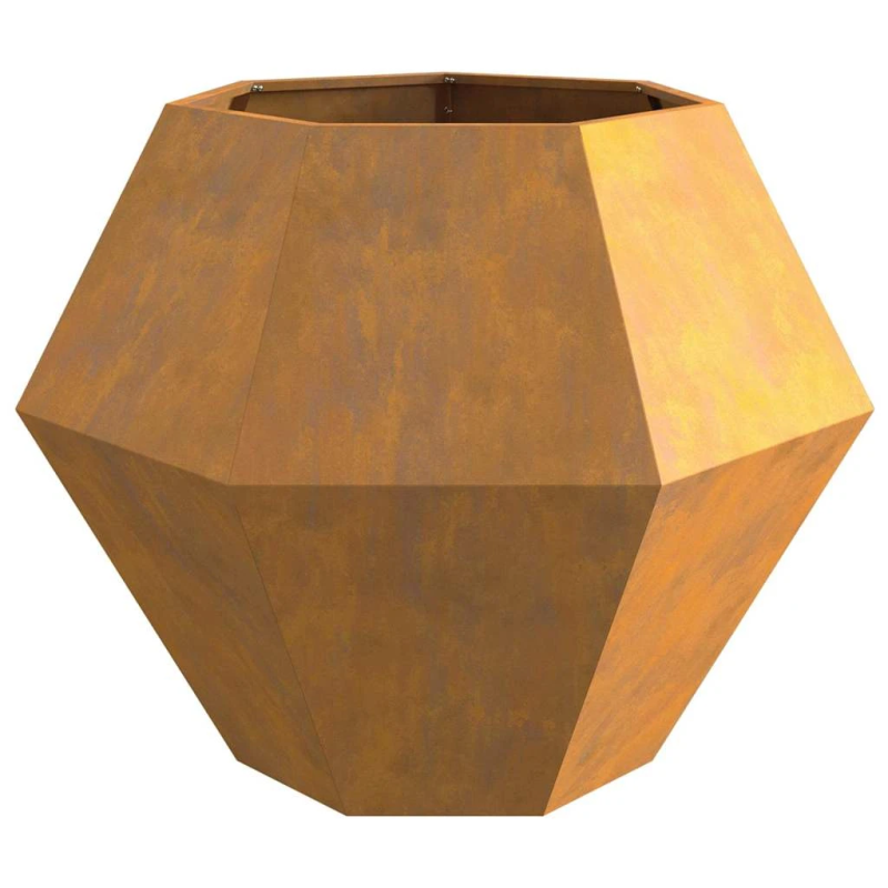 vidaXL Puķu kaste 2 pcs Rūsa 100 x 100 x 80 cm Novecināts tērauds