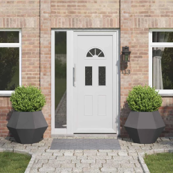 vidaXL Puķu kaste 2 pcs Melna 75 x 75 x 60 cm Tērauds