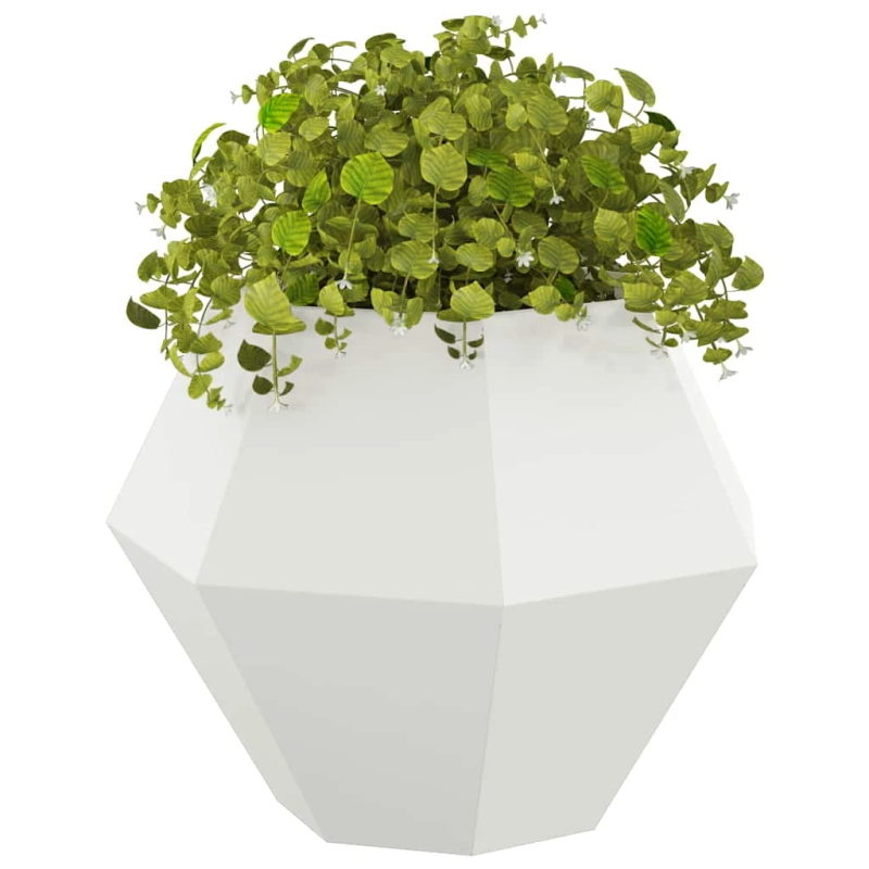 vidaXL Puķu kaste Balts 75 x 75 x 60 cm Tērauds