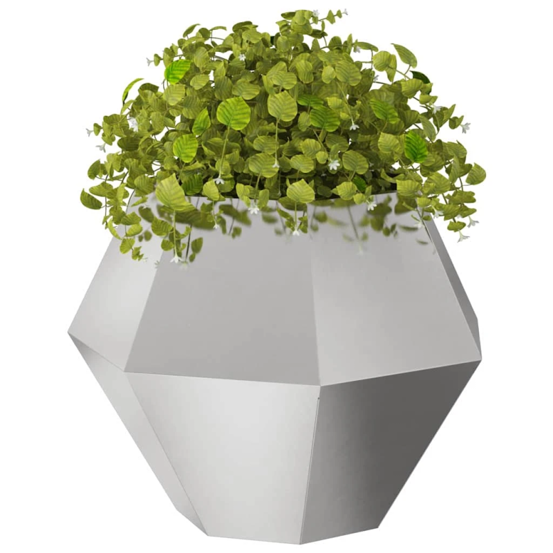 vidaXL Puķu kaste Sudraba 75 x 75 x 60 cm Nerūsējošs tērauds