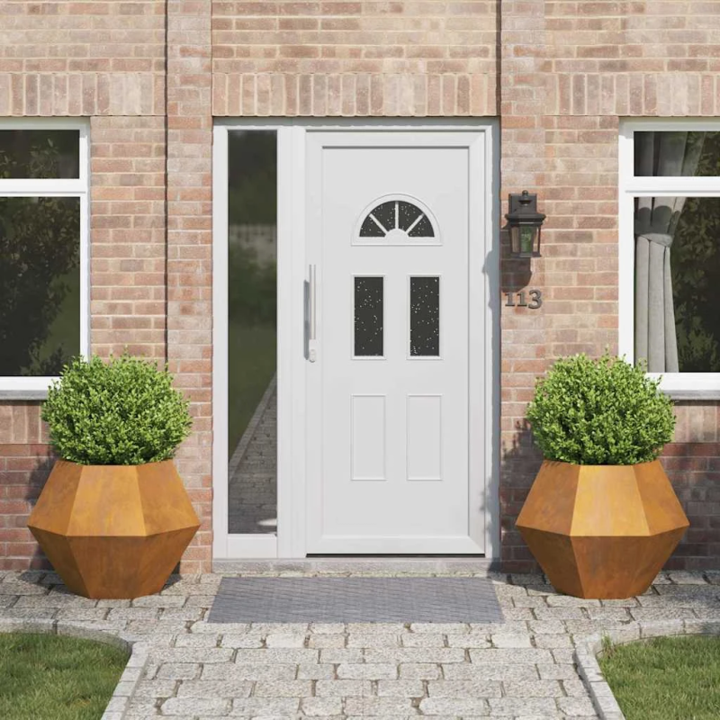 vidaXL Puķu kaste 2 pcs Rūsa 75 x 75 x 60 cm Novecināts tērauds