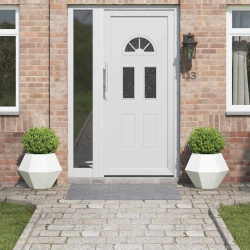 vidaXL Puķu kaste 2 pcs Balts 50 x 50 x 40 cm Tērauds