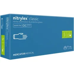 Mercator nitrylex нитриловые перчатки без пудры, синие, размер S, 100 шт