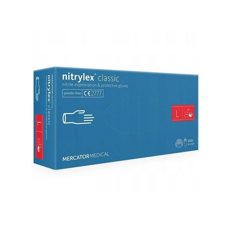 Mercator nitrylex nitrila cimdi bez pūdera, zili, L izmērs 100gab