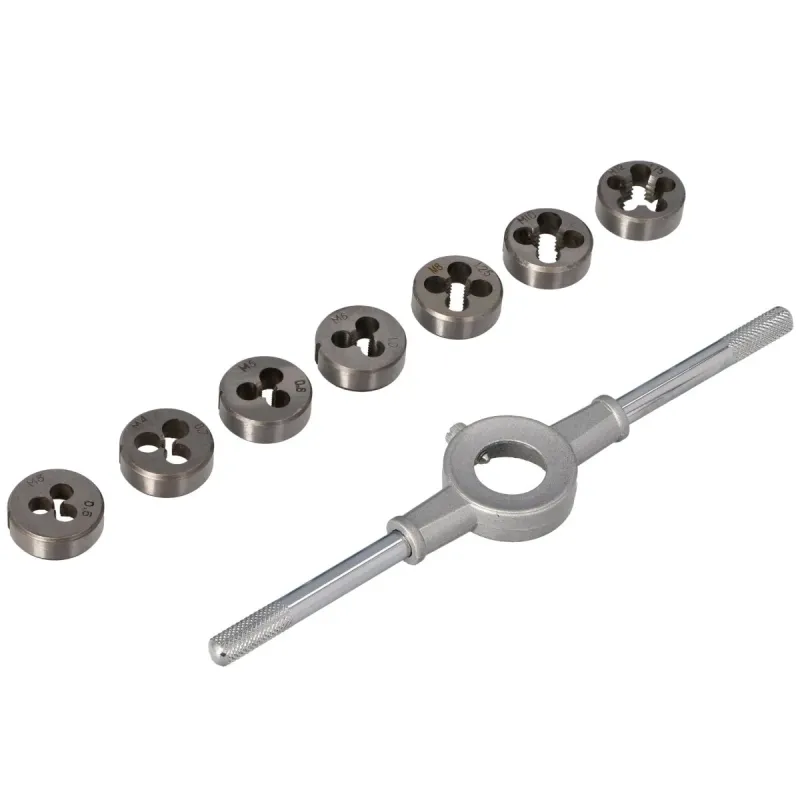 Vītņgriežņu komplekts 8gab M3-M12 ar rokt.