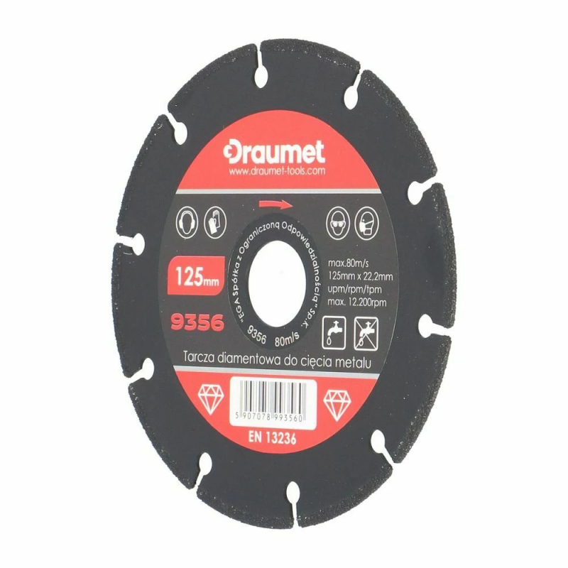 Dimanta disks metālam Draumet 125mm