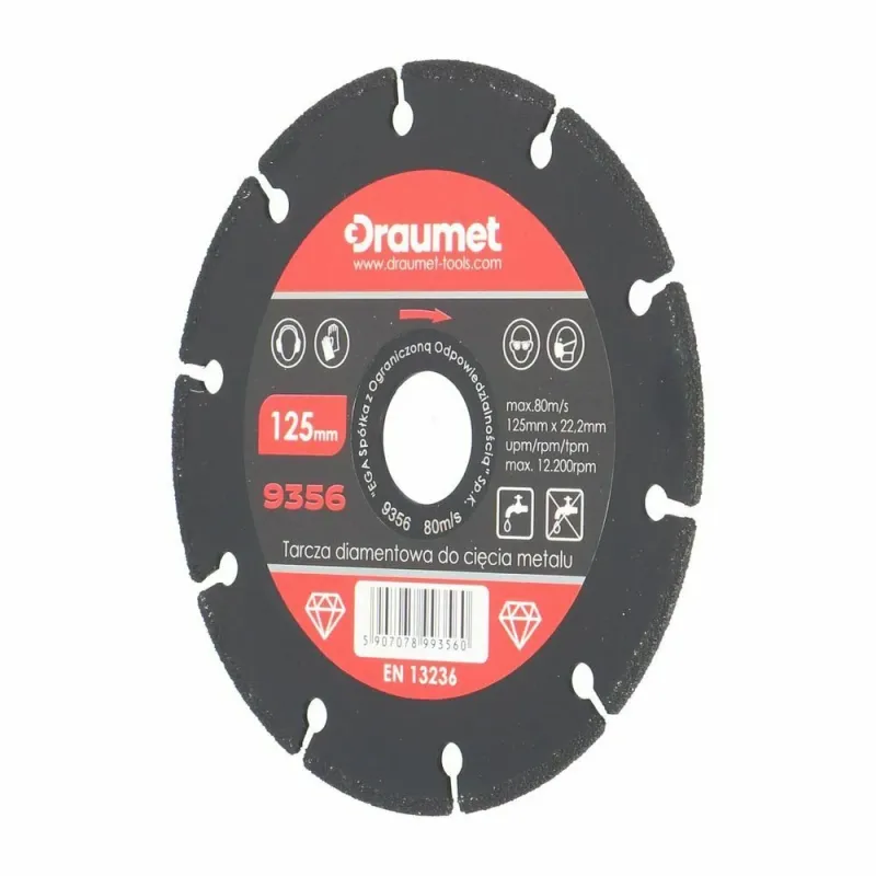 Dimanta disks metālam Draumet 125mm