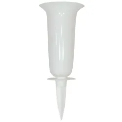 Vāze iespraužama zemē d13x32.7cm balta