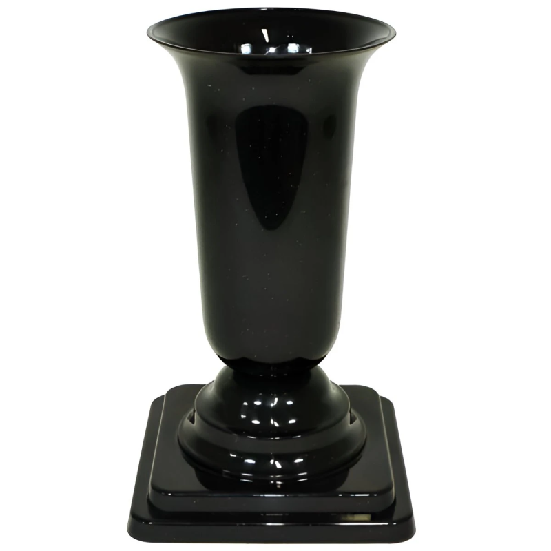 Puķu pods-vāze uz paliktņa Dama melns