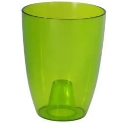 Flower Pot Form Plastic ORCHID, transparent green