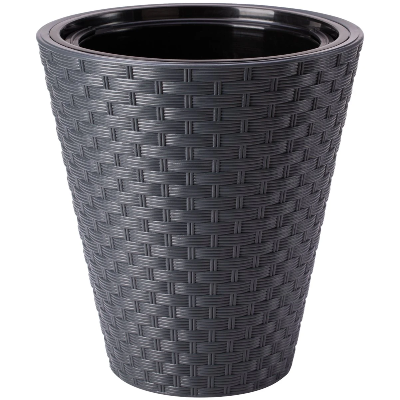 Puķu pods Rattana 40cm, pelēks