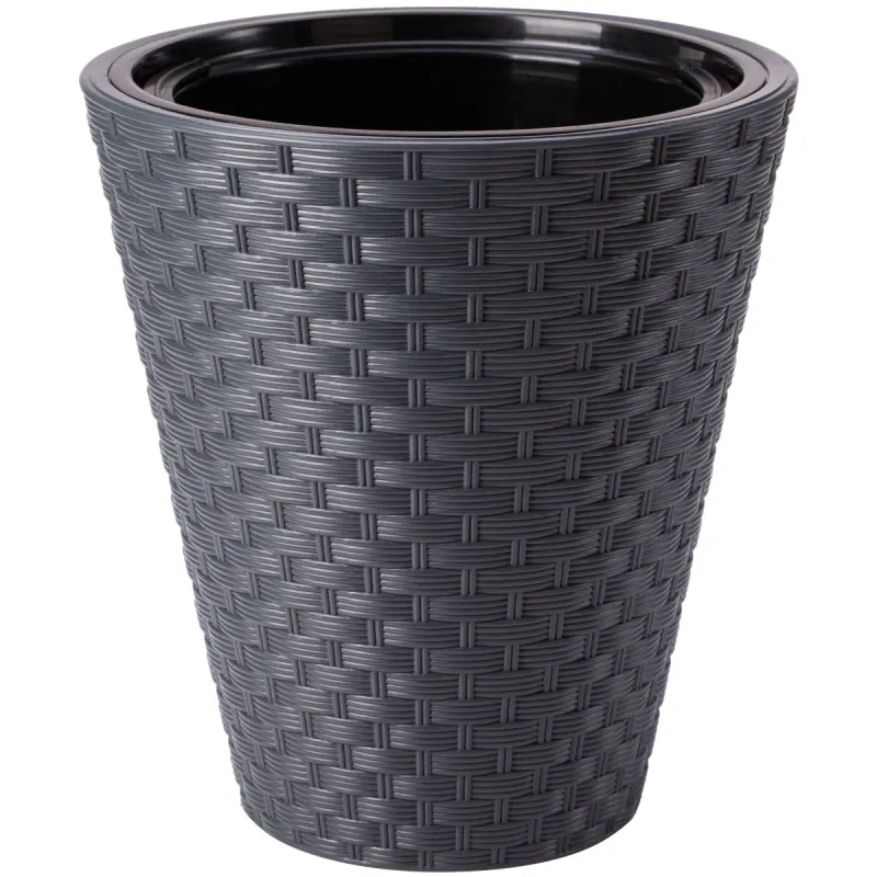 Puķu pods Rattana 40cm, pelēks