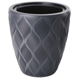 Puķu pods Flow 40cm 36L, melns