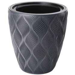 Puķu pods Flow 40cm 36L, melns