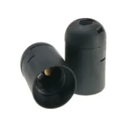 Bulb socket e27-6 d.3005. smooth. black
