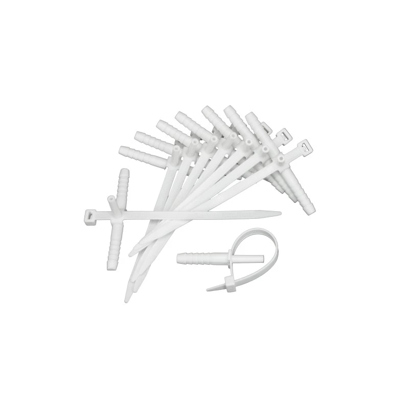 Kabeļu montāžas klipši D 6mm 25gb balts