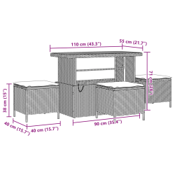 vidaXL Dārza dīvānu komplekts ar spilvenu 14 pcs Bēša poliratāns