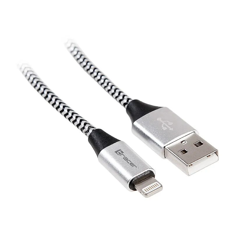 Tracer 46268 Lighting USB 2.0 Iphone AM 1m Black Silver