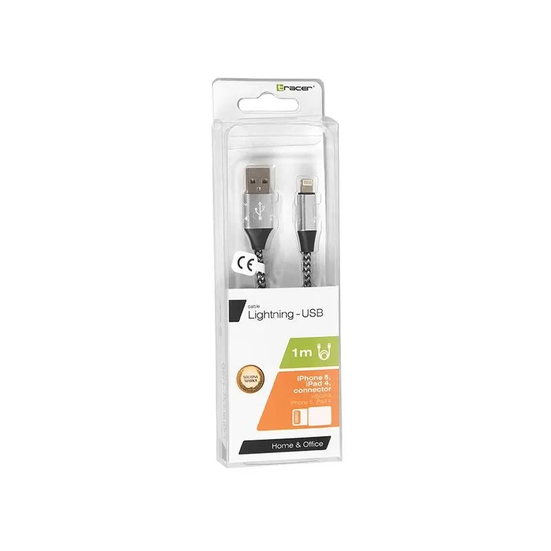 Tracer 46268 Lighting USB 2.0 Iphone AM 1m Black Silver