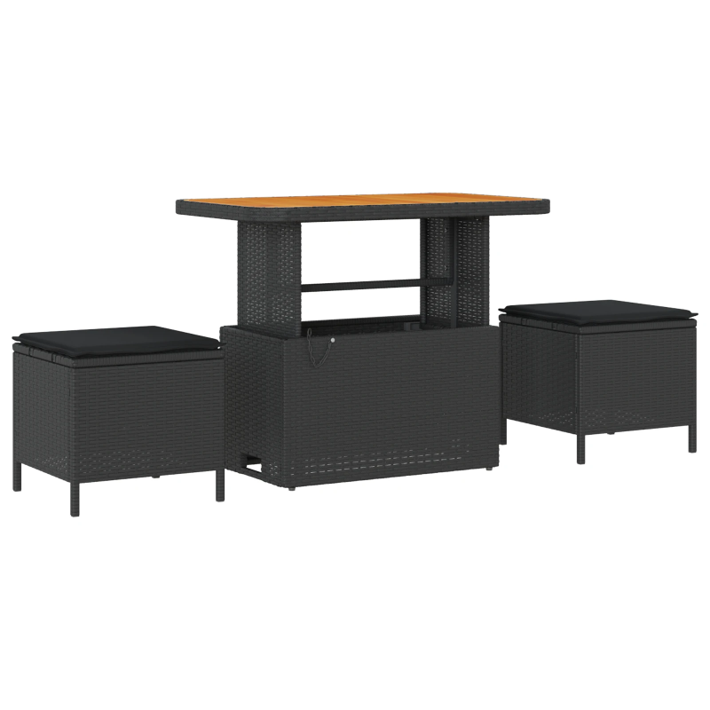 vidaXL Dārza dīvānu komplekts 10 pcs Melna Poliūtu rotangpalma