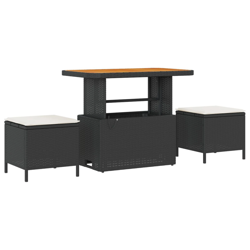 vidaXL Dārza dīvānu komplekts 10 pcs Melna Poliūtu rotangpalma