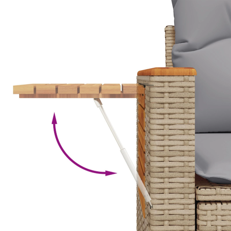 vidaXL Dārza dīvānu komplekts ar spilvenu 9 pcs bēša un gaiši pelēka