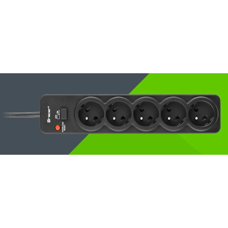 Tracer 46976 PowerGuard 1.8m Black ,5 Outlets,