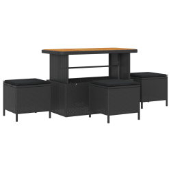 vidaXL Dārza dīvānu komplekts ar spilvenu ar uzglabāšanu 13 pcs Melna