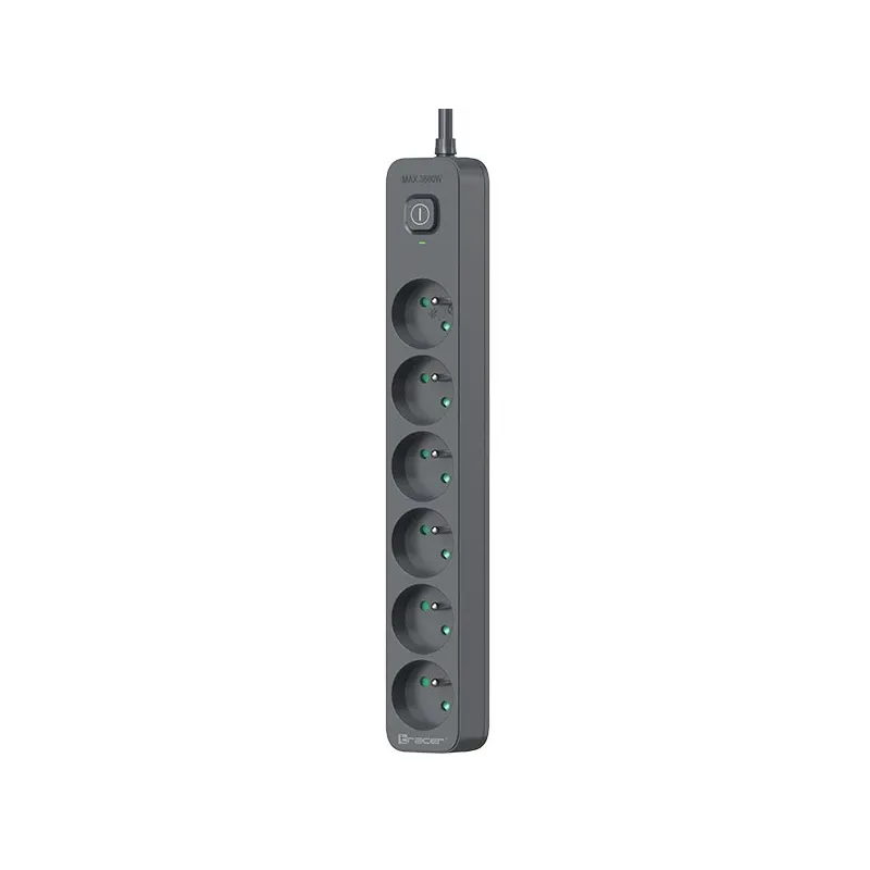 Tracer 47025 Zebra mobile ready 1.5m ,5 outlets + 2USB 2,1A,