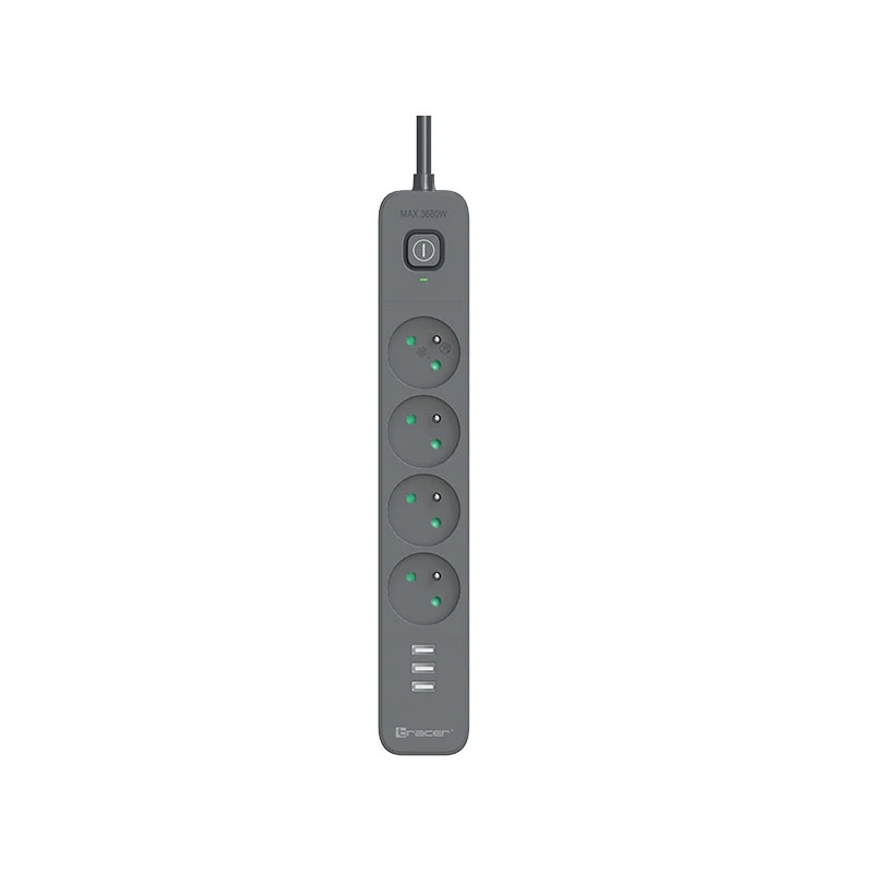 Tracer 47027 Power Line+ 1.5m ,4 outlets +3x USB A, 5V 2,4A,