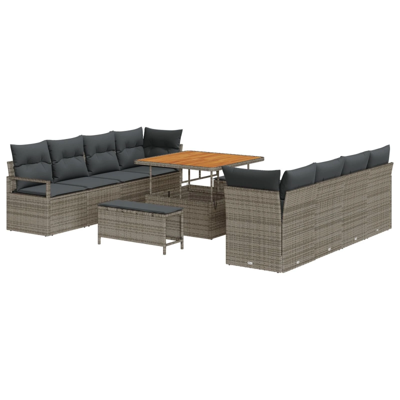 vidaXL Dārza dīvānu komplekts ar spilvenu Pelēka 100 x 100 x 71 cm