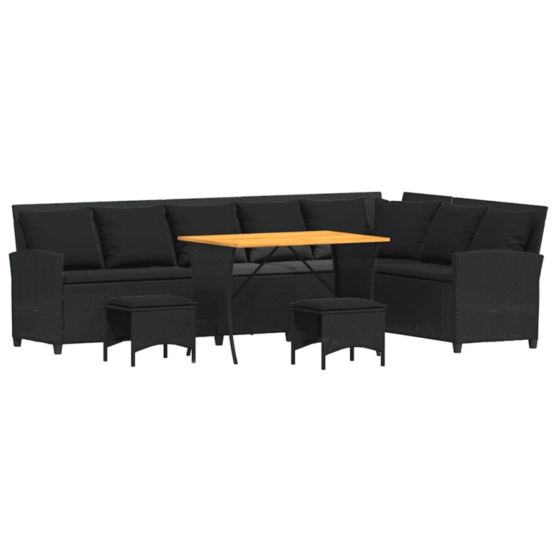 vidaXL 4-daļīgs dārza dīvānu komplekts ar matračiem L-veida