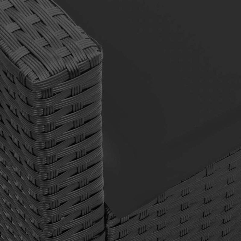 vidaXL dārza dīvāns ar spilveniem, melna PE rotangpalma