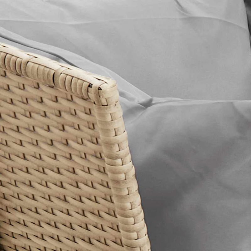 vidaXL dārza dīvāns ar matračiem, bēša PE rotangpalma