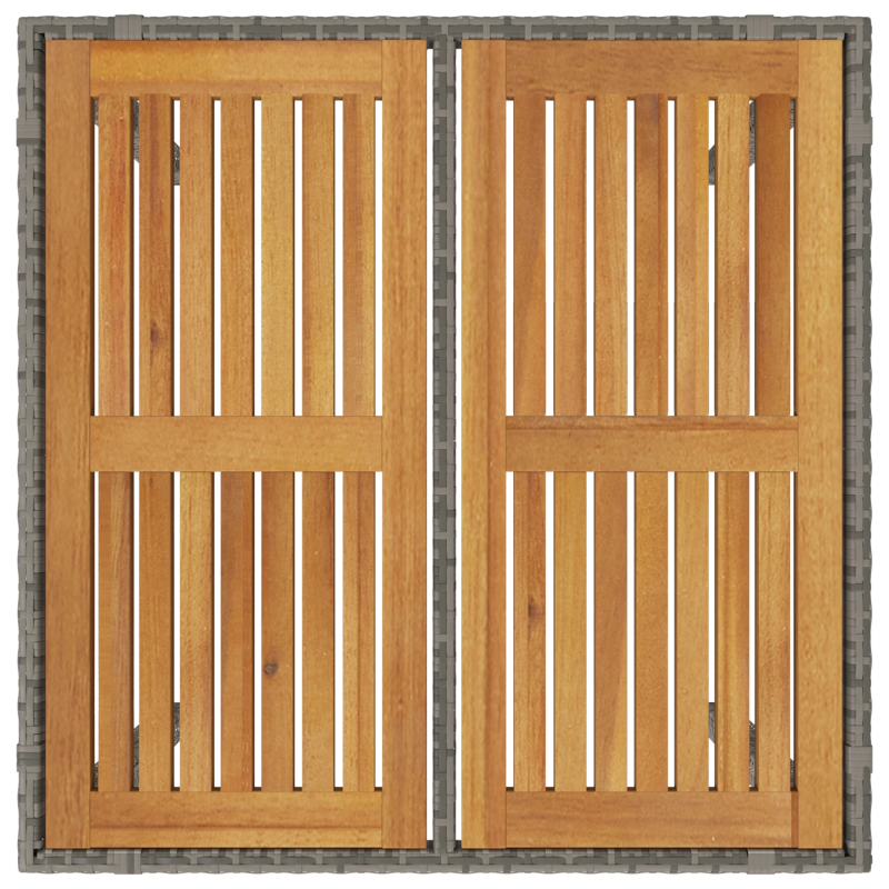 vidaXL Dārza ēdamgalds 3 pcs Pelēka poliratāns