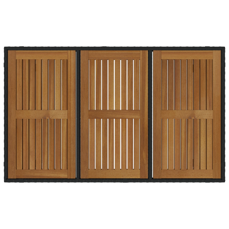 vidaXL Dārza ēdamgalds 5 pcs Melna poliratāns