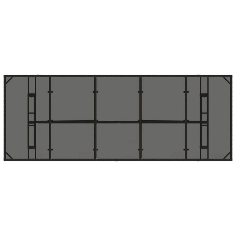 vidaXL Dārza ēdamgalds 9 pcs Melna poliratāns