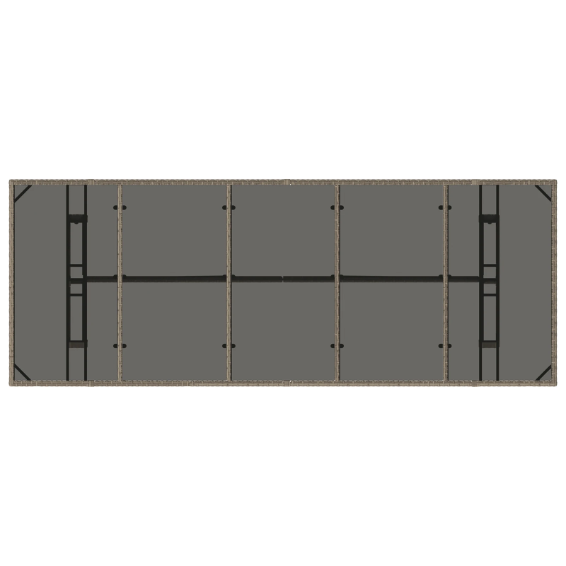 vidaXL Dārza ēdamgalds 9 pcs Pelēka poliratāns