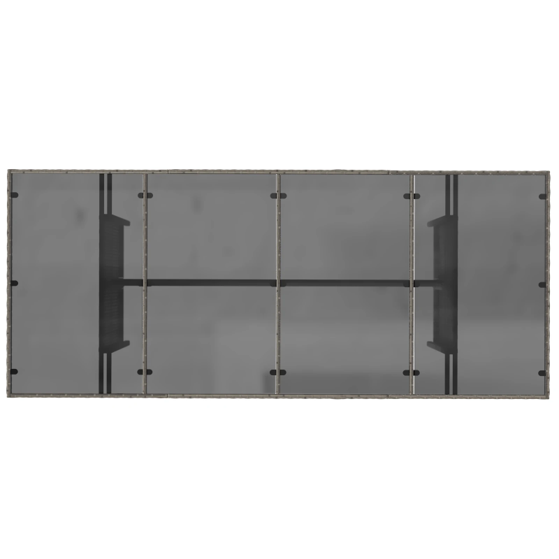 vidaXL Dārza ēdamgalds 9 pcs Pelēka poliratāns